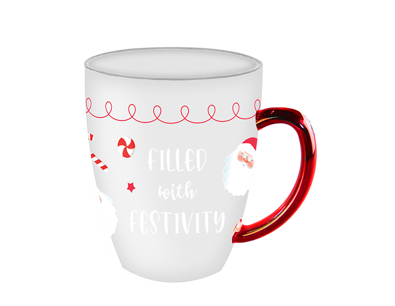 Wholesale Festive Glass Quote Print Mug