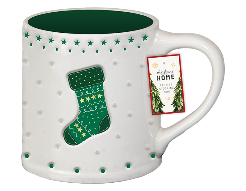 Wholesale Festive Foil Stocking Mug