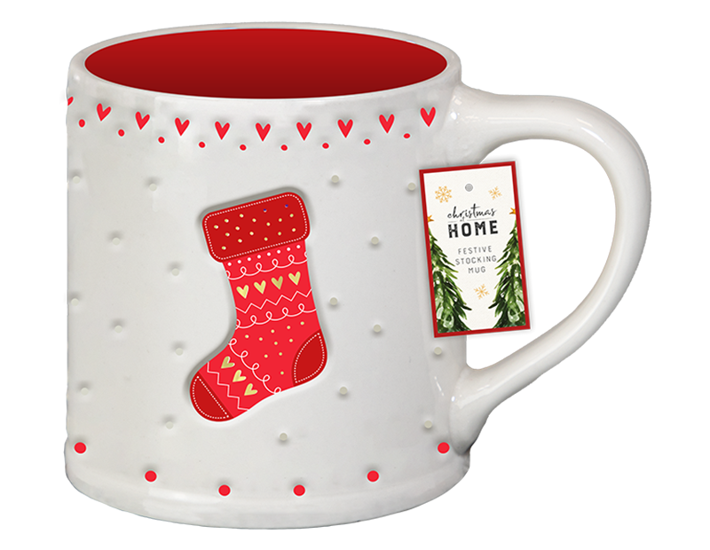 Wholesale Festive Foil Stocking Mug