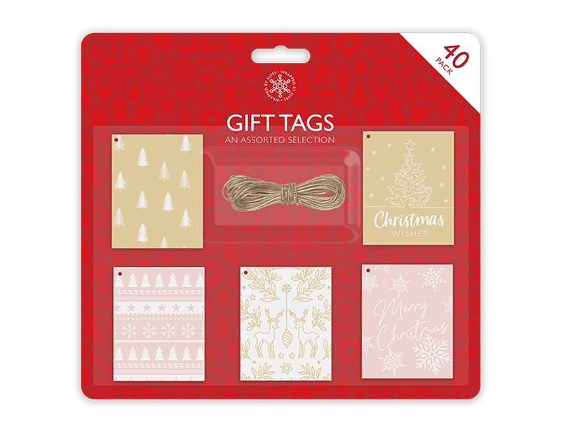 Wholesale 40 Christmas Assorted Gift Tags