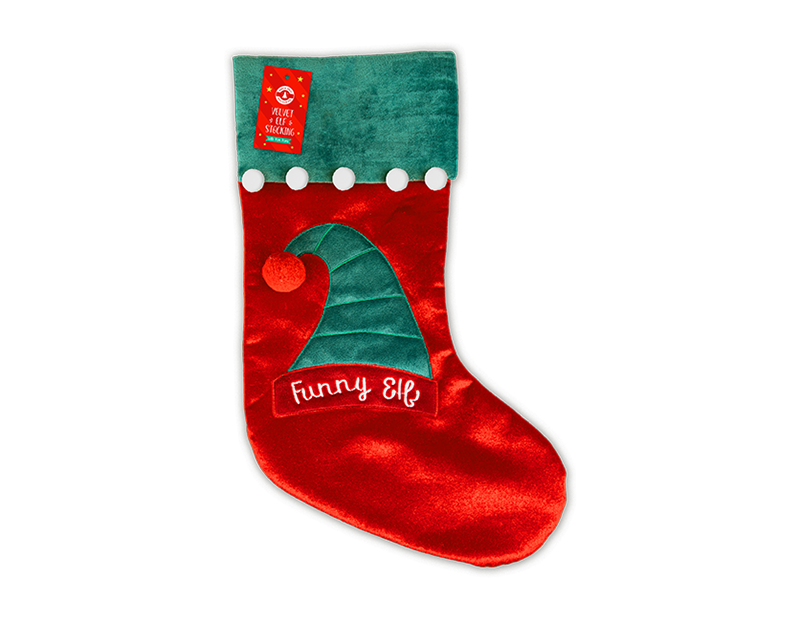 Wholesale Velvet Elf Stocking