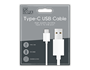 Type-C to USB White Cable 1m With Clip Strip