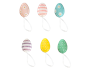 Hanging Printed Easter Eggs 6pk