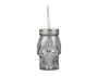 Skull Drinking Jar with Straw