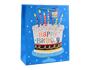 Childrens Foiled Birthday Cake Medium Gift Bag 26x32x12cm