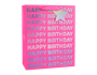 Girls Foiled Happy Birthday Medium Gift Bag 26x32x12cm