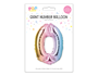 Multicoloured Foil Number Balloon 65cm