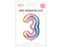 Multicoloured Foil Number Balloon 65cm