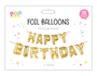 Metallic Happy Birthday Foil Balloons