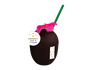 Coconut Cup with Straw 650ml