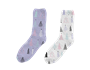 Ladies Printed Soft Slouch Socks 2pk