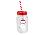 Christmas Mason Drinking Jar & Straw 500ml