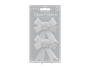 Silver & White Glitter Tinsel Bows - 2 Pack