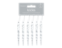 Silver & White Acrylic Glitter Icicles - 6 Pack 13cm x 1cm