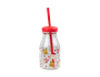 Kids Plastic Milk Jar & Straw