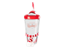 Festive Re-usable Plastic Cup with Straw