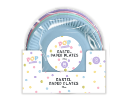 Wholesale Pastel Round Paper Plates 23cm 10pk PDQ