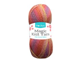 Wholesale Acrylic Magic Stripe 50g Ball Lilac, Coral, Yellow