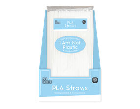 Wholesale Biodegradable Plastic Straws 80pk CDU