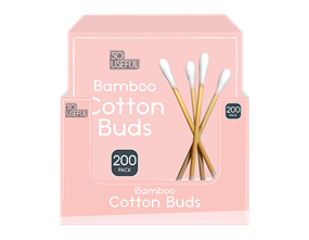 Wholesale Bamboo Cotton Buds 200pk CDU