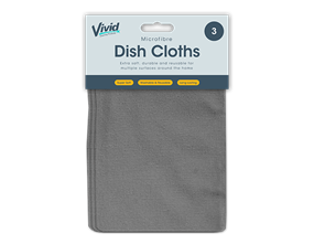Wholesale Microfibre Colour Dish Cloths 3pk