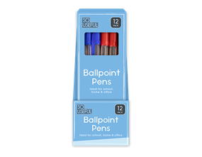 Wholesale Clear Barrel Ballpoint Pens 12pk CDU