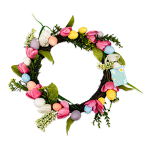 Wholesale Egg and Tulip Wreath 48cm