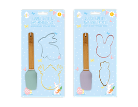 Wholesale Easter Cookie Cutter & Spatula Set 3pk