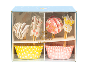 Wholesale Easter Cupcake Topper & Case Set 48pk