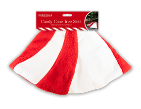 Wholesale Festive Faux Fur Candy Cane Tree Skirt