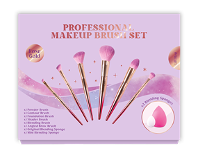 Wholesale Rose Gold Professional Makeup Brush Set 8pk