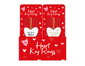 Wholesale Heart Keyring PDQ