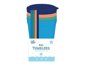 Wholesale Boys Tumblers with Straws and Lids 4pk