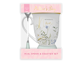 Wholesale Wonderful Nan Mug, Spoon & Coaster Set