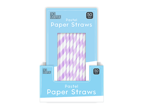 Wholesale Pastel Paper Straws 50pk CDU