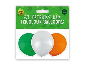 Wholesale St. Patrick's Day Tricolour Balloons 15pk