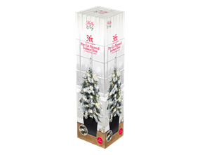 Wholesale Pre-Lit Frosted Christmas Potted Tree 3ft