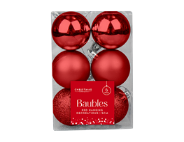 Wholesale Red Assorted Baubles | Bulk Buy Christmas Decorations