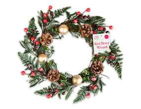 Wholesale Red Berry Christmas Wreath 40cm