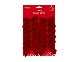 Wholesale Red Velvet Christmas Bows | Bulk Buy Christmas Decorations