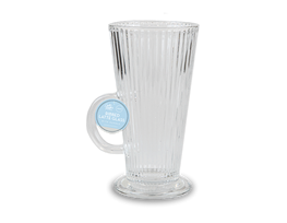 Wholesale Ribbed Latte Glass 300ml