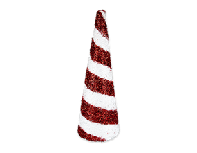 Wholesale Tinsel Candy Cane Tree Cone 35cm