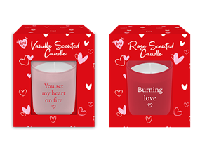 Wholesale Valentine's Day Vanilla & Rose Scented Candles