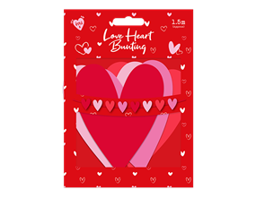 Wholesale Valentine's Love Heart Bunting 1.5m PDQ