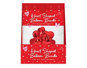 Wholesale Valentine's Heart Balloon Bundle With Streamers 24pk