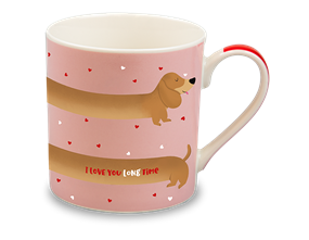 Wholesale Valentine's Sausage Dog Print Mug