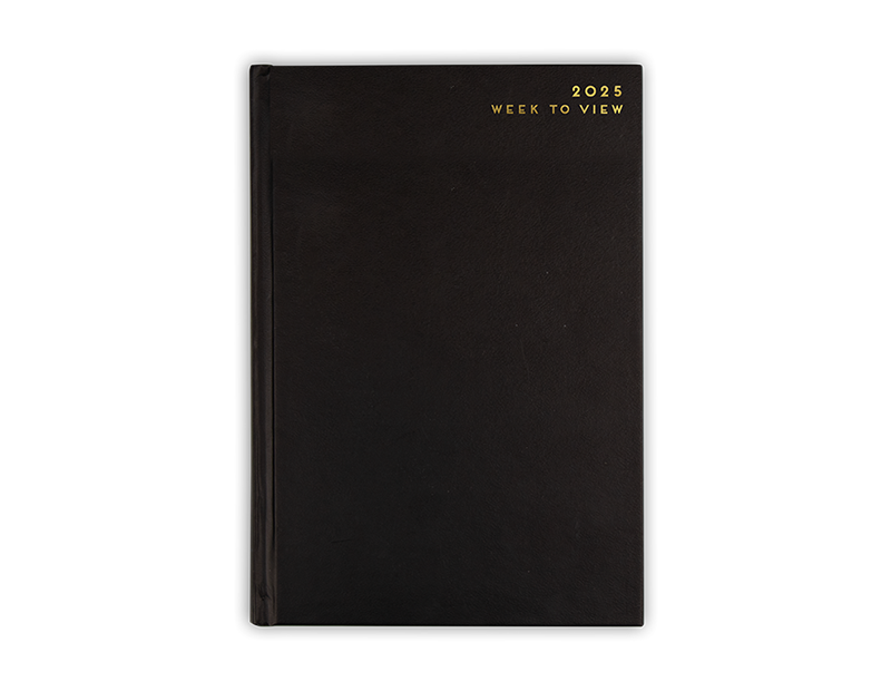 2025 Black A5 Week To View Diary