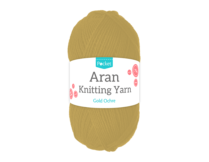 Acrylic Aran 75g Ball Gold Ochre