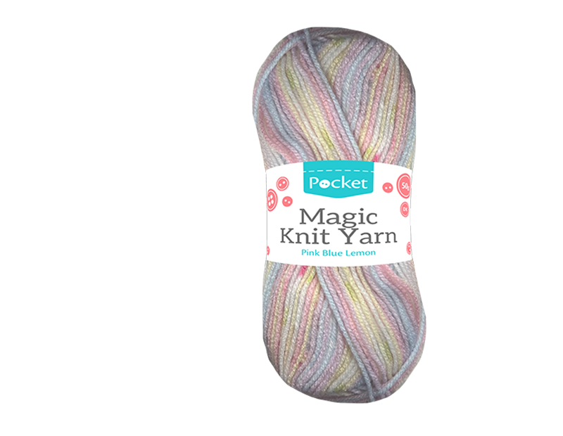 Acrylic Magic Knit 50g Ball Pink, Blue, Lemon