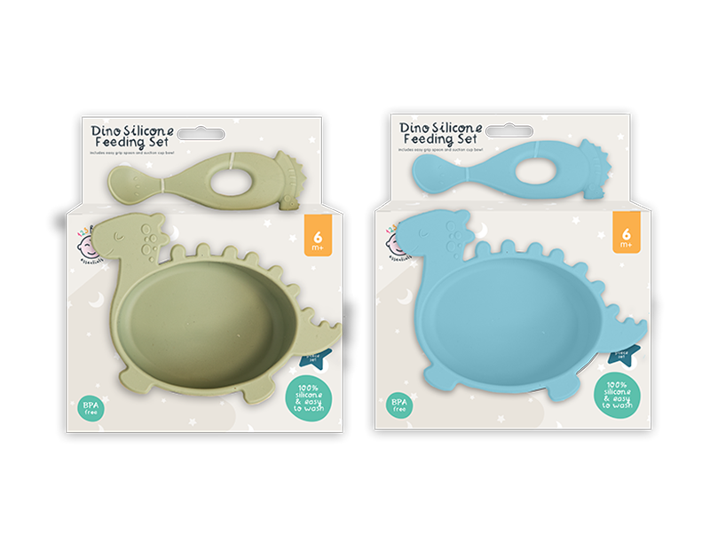 Wholesale Dino Silicone Feeding Set